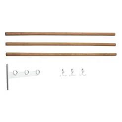 Accesorio estante perchero Nostalgi, estante zapatero, Bambú-blanco