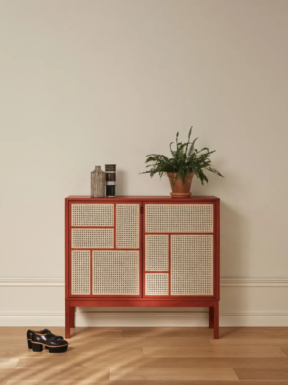 Aparador Air, Rojo, 120x110 cm, con patas