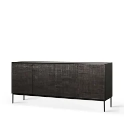 Aparador Grooves, Black 4 puertas
