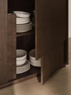 Aparador Layer, Roble oscuro, 120x110, con patas