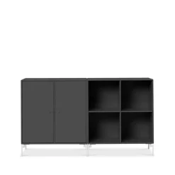 Aparador Pair, Antracita 04, patas lacadas en blanco