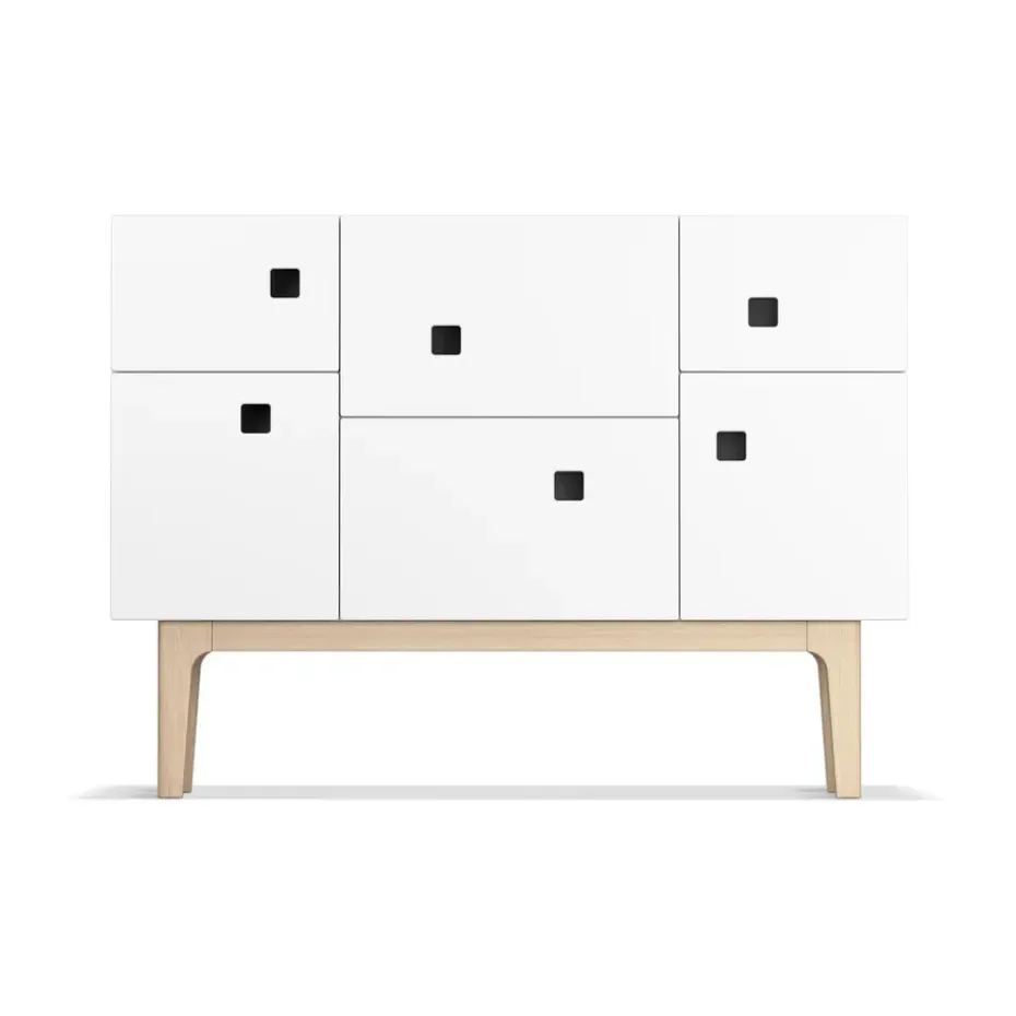 Aparador Peep C2, Blanco, roble pigmentado blanco