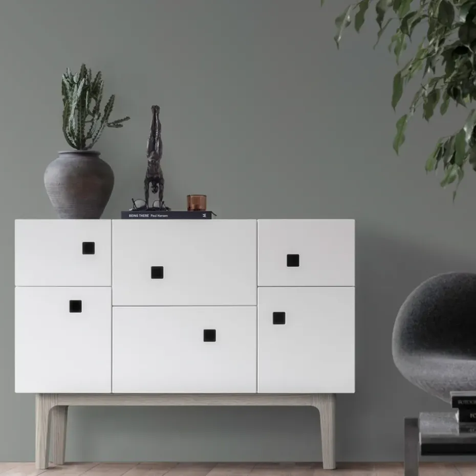 Aparador Peep C2, Blanco, roble pigmentado blanco