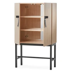 Aparador The Bow, roble aceitado blanco-negro