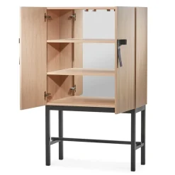 Aparador The Bow, roble aceitado blanco-negro