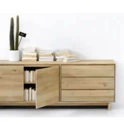 Aparador Wave, Roble aceitado 2 puertas 3 cajones