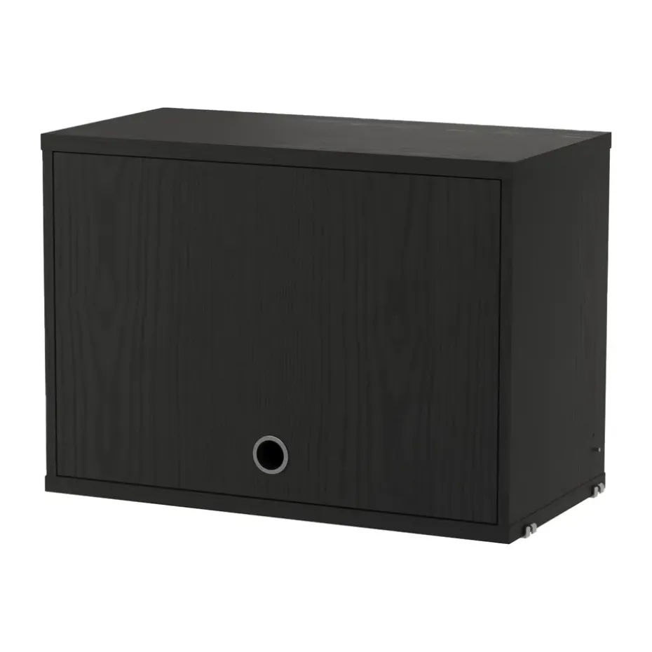 Armario con puerta abatible String, Fresno teñido de negro, 58x30 cm