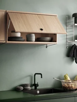 Armario con puerta abatible String, Blanco, 78x30 cm