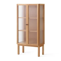 Armario con puertas de vidrio Curiosity 143 cm, Oak