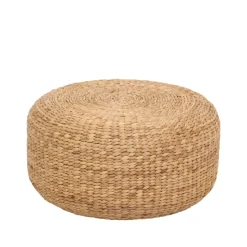 Asiento puf Lily Ø59 cm, Natural, jacinto de agua, redondo