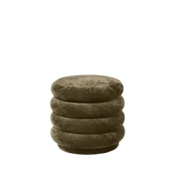 Asiento puf Puff Round, Tela faded velvet 3 forest