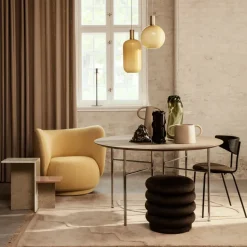 Asiento puf Puff Round, Tela faded velvet 3 forest