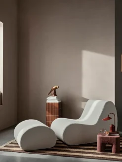 Asiento puf Rouli pouf pure bouclé, Off-white