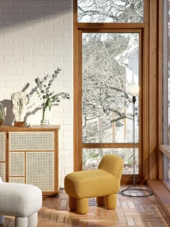 Asiento puff Lulu 36x65 cm, Yellow