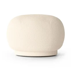 Asiento puff Rico pouf, Wool bouclé offwhite