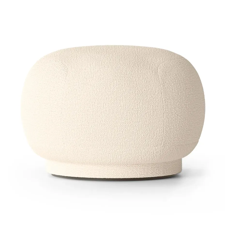 Asiento puff Rico pouf, Wool bouclé offwhite