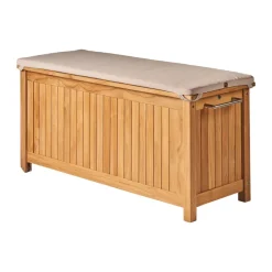 Baúl con ruedas Bjärknäs S 130x50x60 cm, Teak