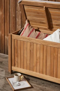 Baúl con ruedas Bjärknäs S 130x50x60 cm, Teak