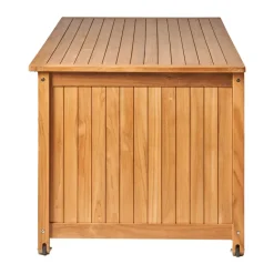 Baúl con ruedas L Bjärknäs 180x85x75 cm, Teak