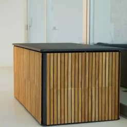 Baúl exterior Combine, Teak, lava grey, grande