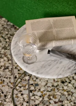 Balda superior Wire Stool VP11 Ø38 cm, Bianco Carrara mármol