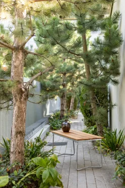 Banco 8, Teca-estructura de acero galvanizado en caliente