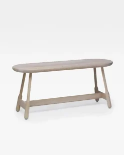 Banco Albert 160 cm, Roble tratado blanco