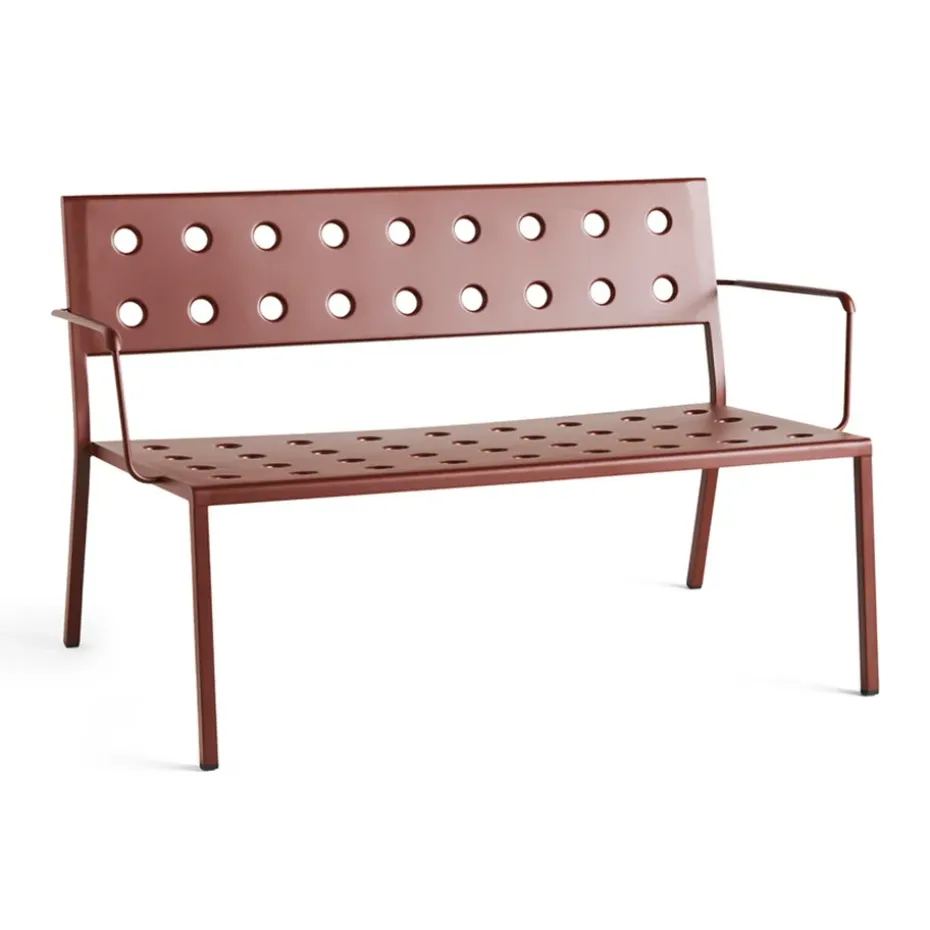 Banco Balcony Lounge con reposabrazos 121,5×69 cm, Rojo hierro