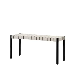 Banco Betty TK4, Black, asiento de banda de lino trenzada natural