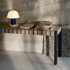 Banco Betty TK4, Black, asiento de banda de lino trenzada natural