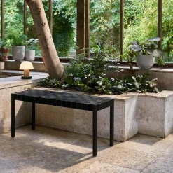 Banco Betty TK4, Oak, asiento de banda de lino trenzada