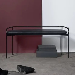 Banco Bubble, Negro, cuero negro