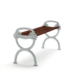 Banco Byarum, Pino barniz marrón, estructura de aluminio en bruto