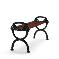 Banco Byarum, Pino barniz marrón, soporte negro