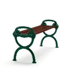 Banco Byarum, Pino barniz marrón, soporte verde