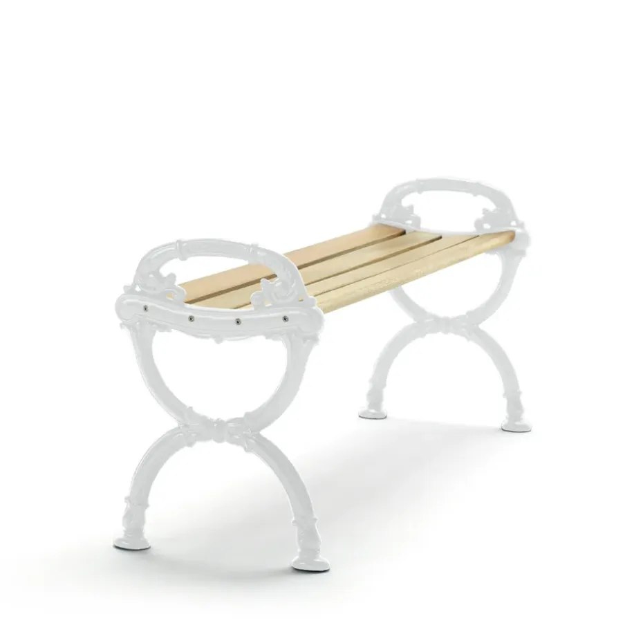 Banco Byarum, Pino impregnado, soporte blanco