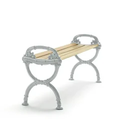 Banco Byarum, Pino impregnado, soporte de aluminio en bruto