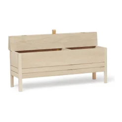 Banco con almacenamiento A Line 111 cm, Roble blanco