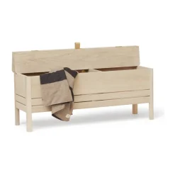 Banco con almacenamiento A Line 111 cm, Roble blanco