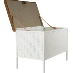 Banco con cajón Frank, Blanco-coñac