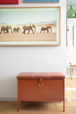 Banco con cajón Frank, Cinnamon-vintage cognac