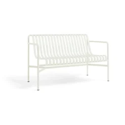 Banco con reposabrazos Palissade Dining, Cream white