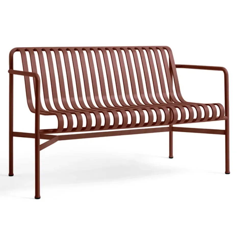 Banco con reposabrazos Palissade Dining, Iron red