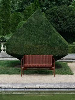 Banco con reposabrazos Palissade Cord Dining, Iron red