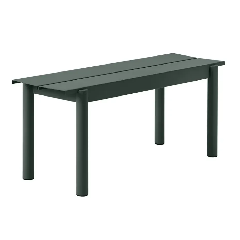 Banco de acero Linear steel bench 110 cm, Dark green