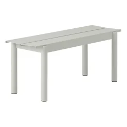 Banco de acero Linear steel bench 110 cm, grey (RAL 7044)
