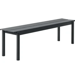 Banco de acero Linear steel bench 170 cm, Black