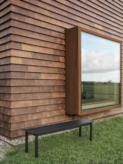 Banco de acero Linear steel bench 170 cm, Black