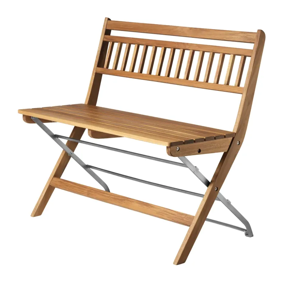 Banco de exterior M24 Lilleø, Teak-acero inoxidable