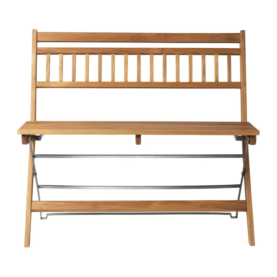 Banco de exterior M24 Lilleø, Teak-acero inoxidable